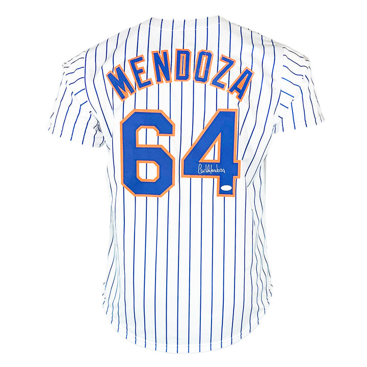 Carlos Mendoza Signed New York Baseball Jersey (JSA)