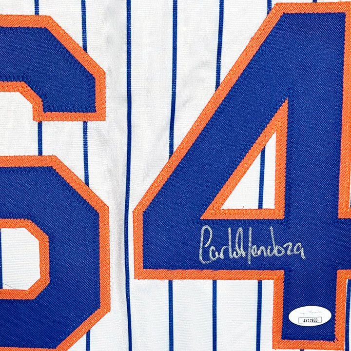 Carlos Mendoza Signed New York Baseball Jersey (JSA)