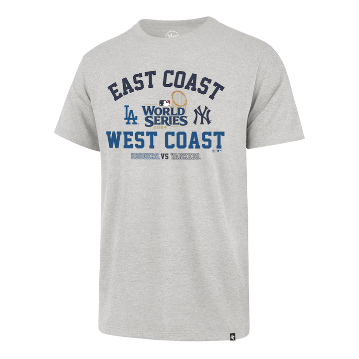 Los Angeles Dodgers vs. New York Yankees '47 2024 World Series Matchup T-Shirt - Ash