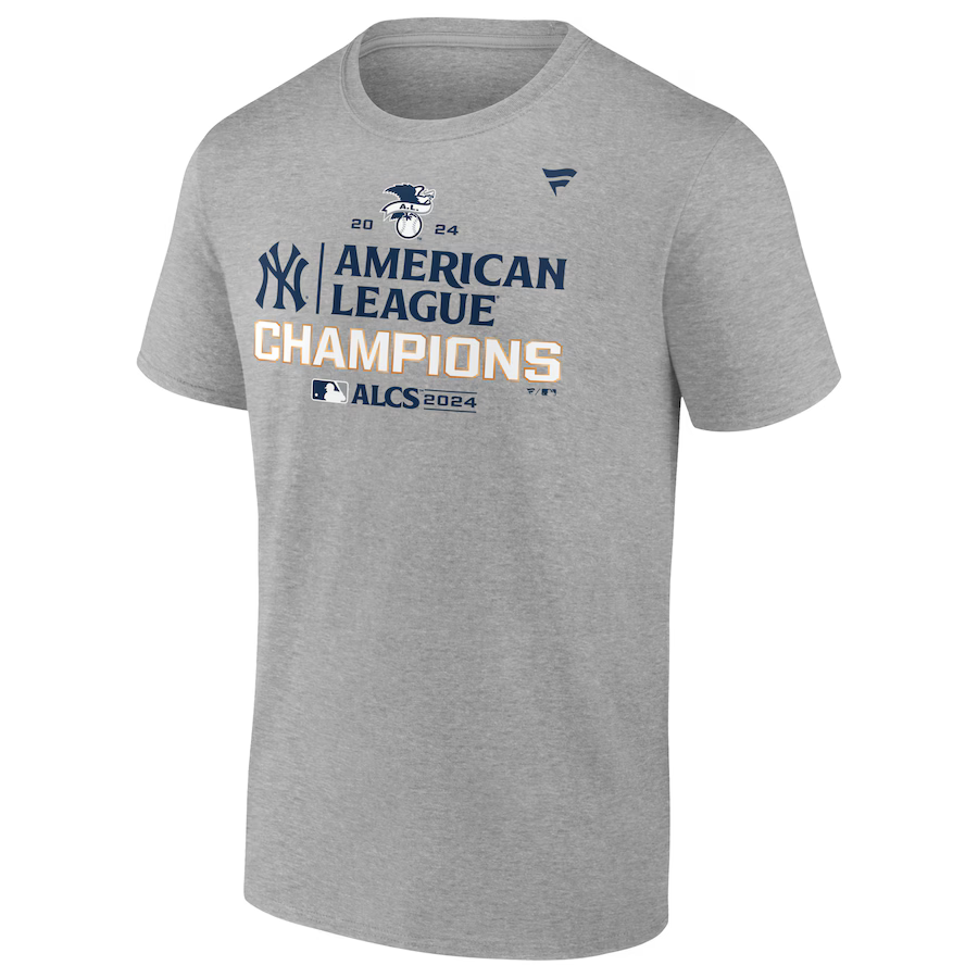 New York Yankees Fanatics 2024 American League Champions Locker Room T-Shirt Heather Gray