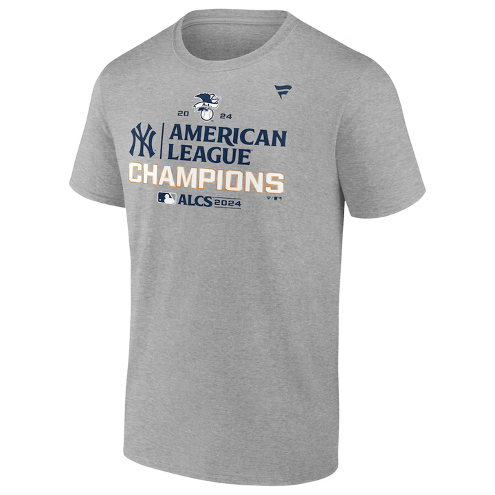 New York Yankees Fanatics 2024 American League Champions Locker Room T-Shirt Heather Gray