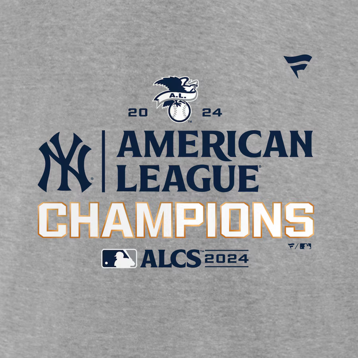 New York Yankees Fanatics 2024 American League Champions Locker Room T-Shirt Heather Gray