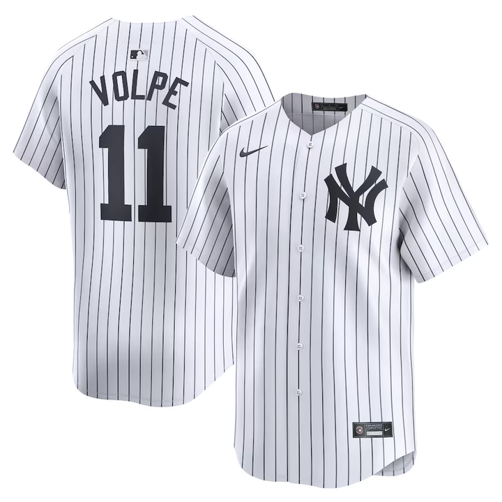 New York Yankees Anthony Volpe Nike White Home Limited Player Name Jersey