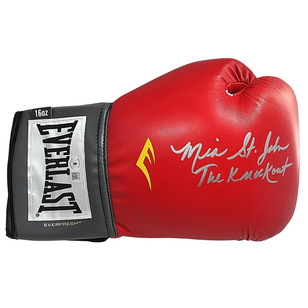 Mia St. John Signed Everlast Red Boxing Glove with The Knockout Inscription Beckett COA