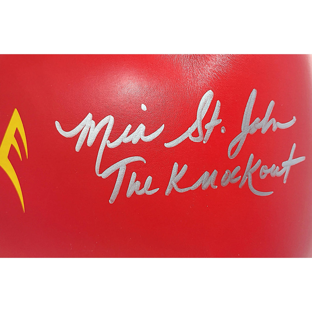 Mia St. John Signed Everlast Red Boxing Glove with The Knockout Inscription Beckett COA