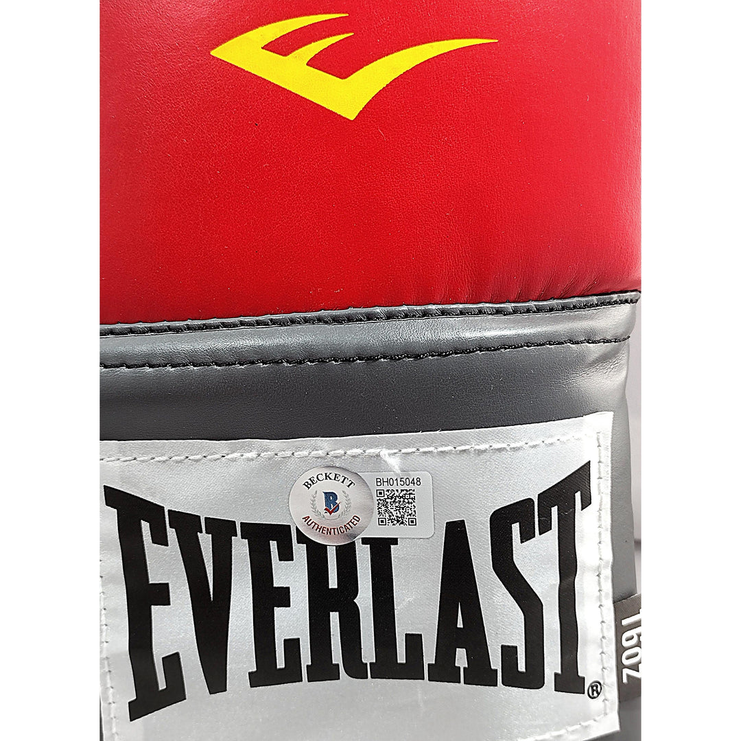 Michael Spinks Signed Everlast Red Boxing Glove Olympics Inscription Beckett Authentic COA