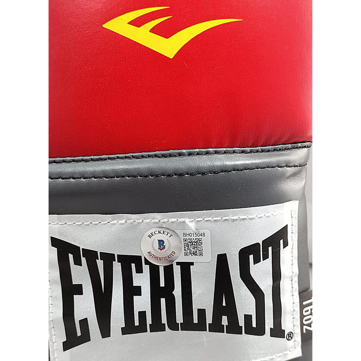Michael Spinks Signed Everlast Red Boxing Glove Olympics Inscription Beckett Authentic COA