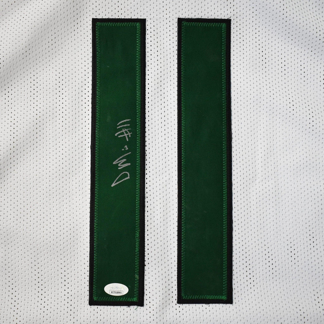 Denzel Mims Signed Pro-Edition White Football Jersey (JSA)