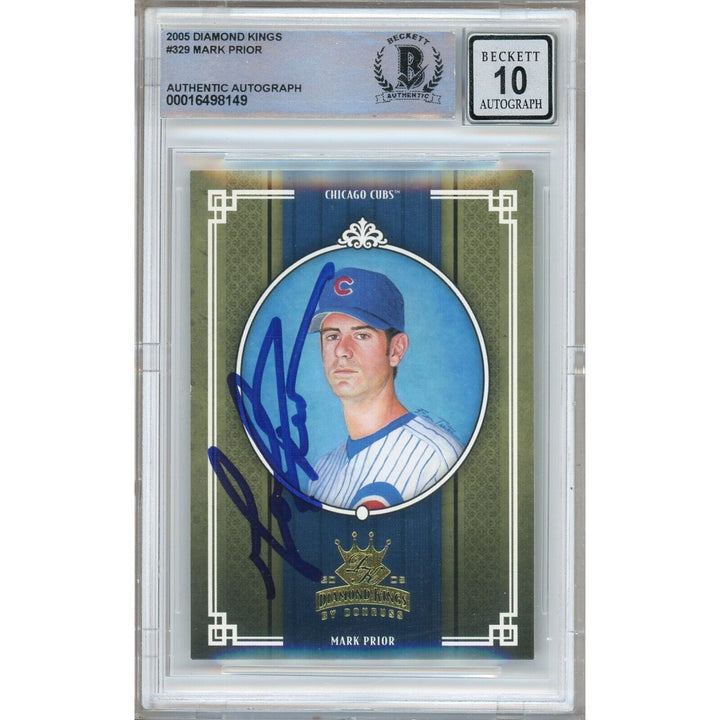 Mark Prior Chicago Cubs Signed 2005 Diamond Kings Card BAS BGS Auto 10 Graded Slab