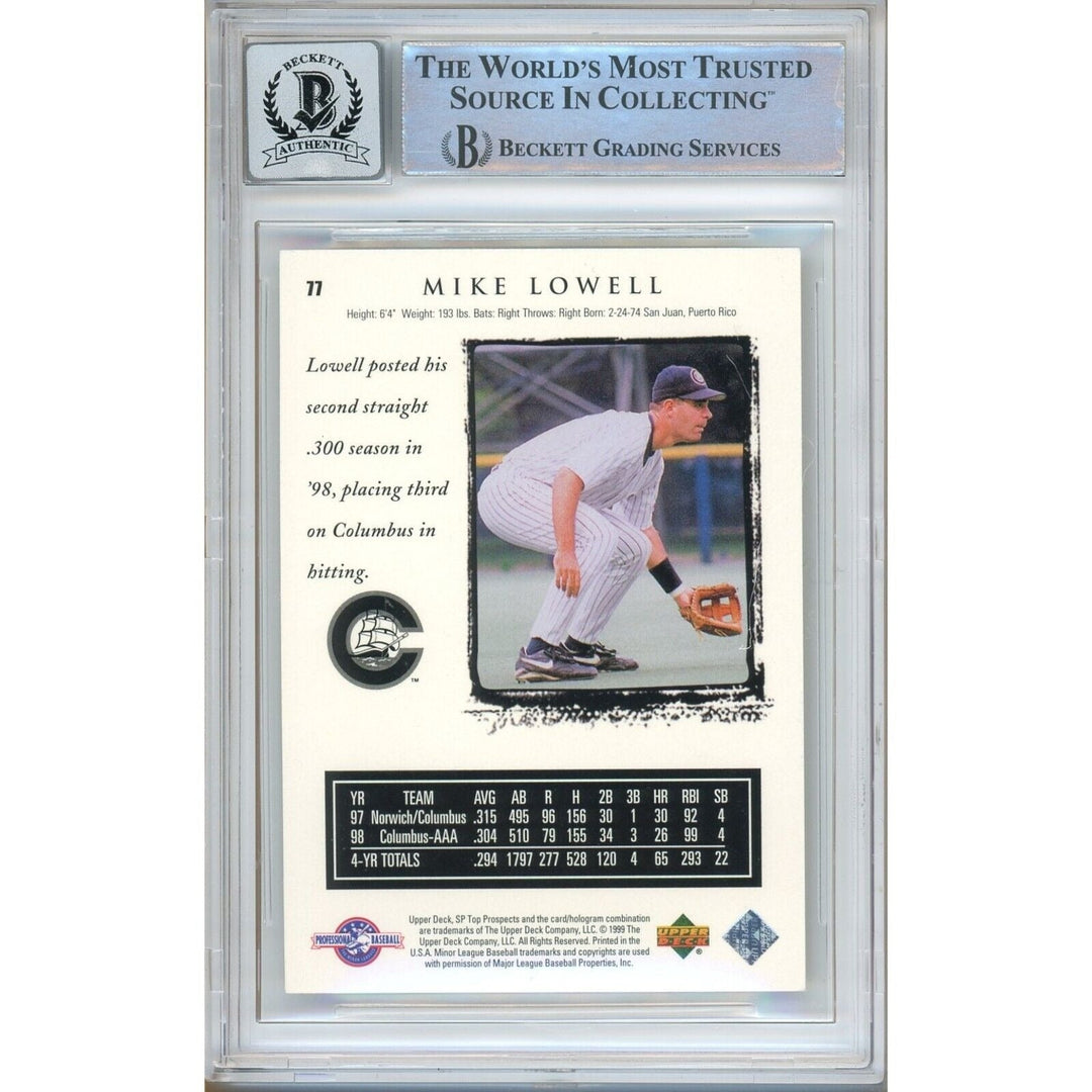 Mike Lowell Signed 1999 SP Top Prospects Gold Rookie Card BGS Auto 10 Graded Slab