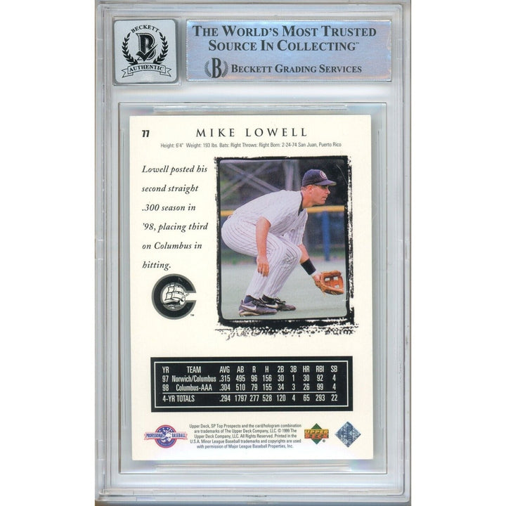 Mike Lowell Signed 1999 SP Top Prospects Gold Rookie Card BGS Auto 10 Graded Slab