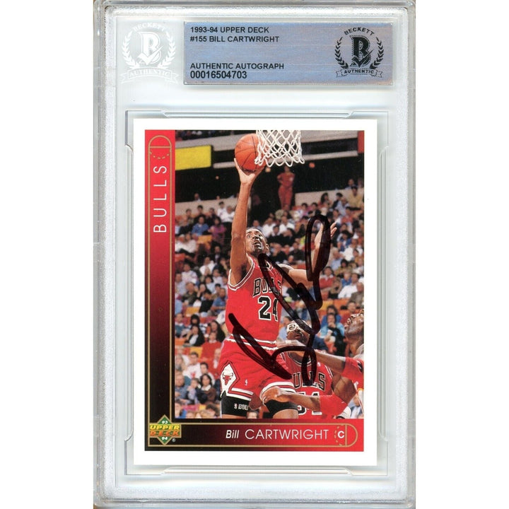 Bill Cartwright Chicago Bulls Signed 1993-94 Upper Deck Basketball Card BAS Auth Auto