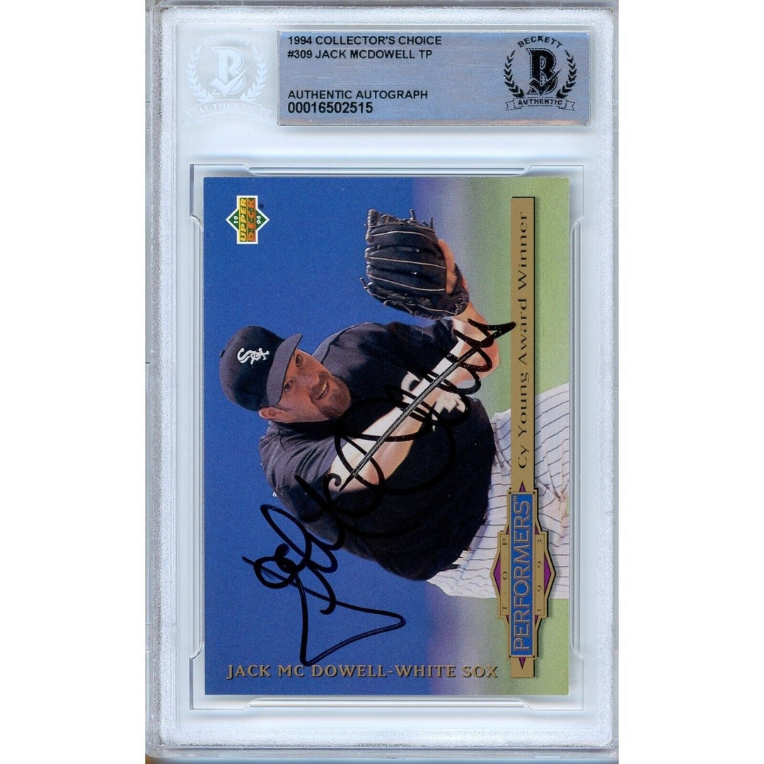 Jack McDowell Chicago White Sox Signed 1994 Collectors Choice Card BAS Auth Auto Slab