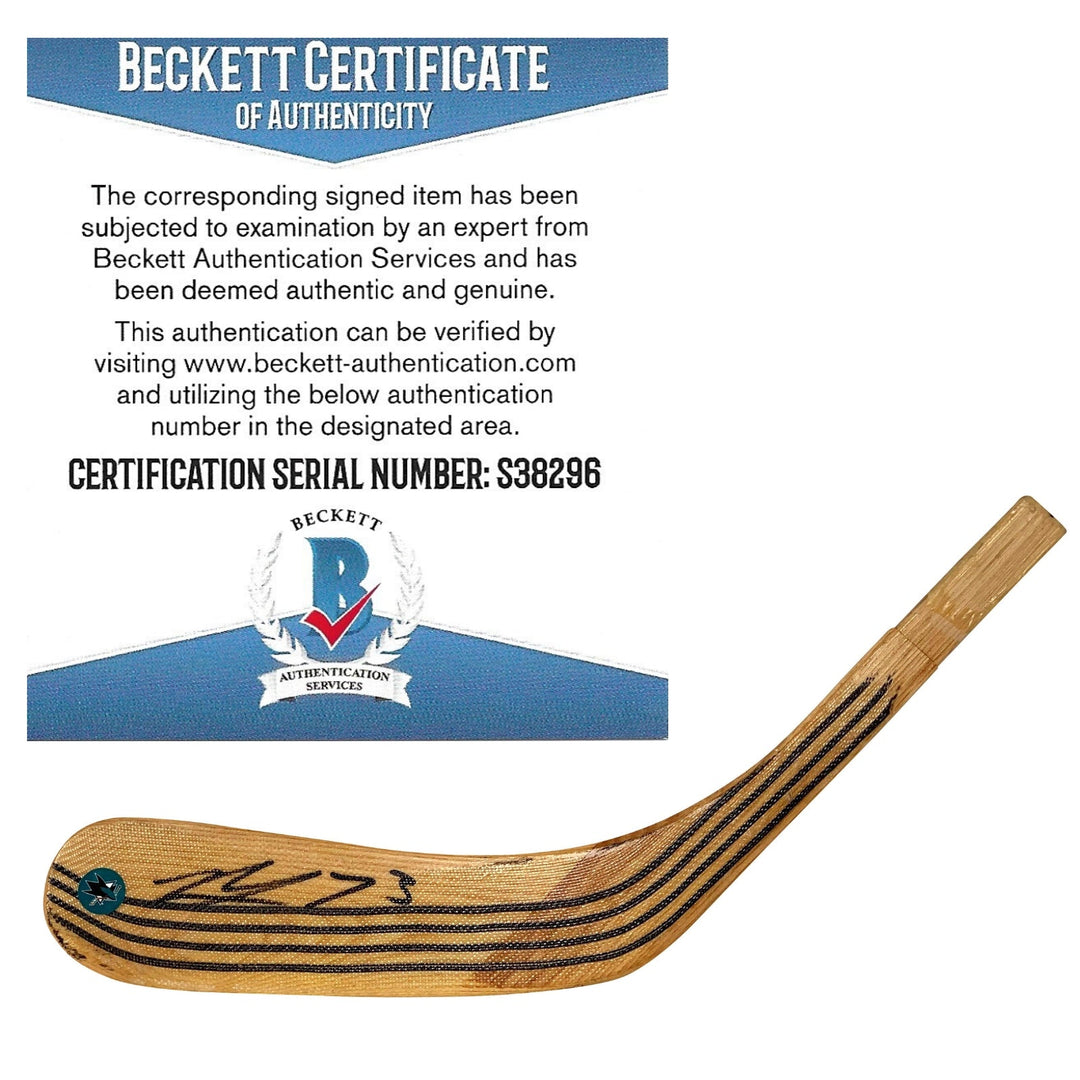 Noah Gregor Signed San Jose Sharks Hockey Stick Blade, Proof Photo, Beckett Auto COA