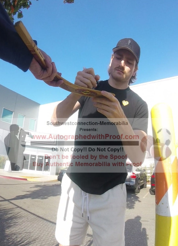 Noah Gregor Signed San Jose Sharks Hockey Stick Blade, Proof Photo, Beckett Auto COA