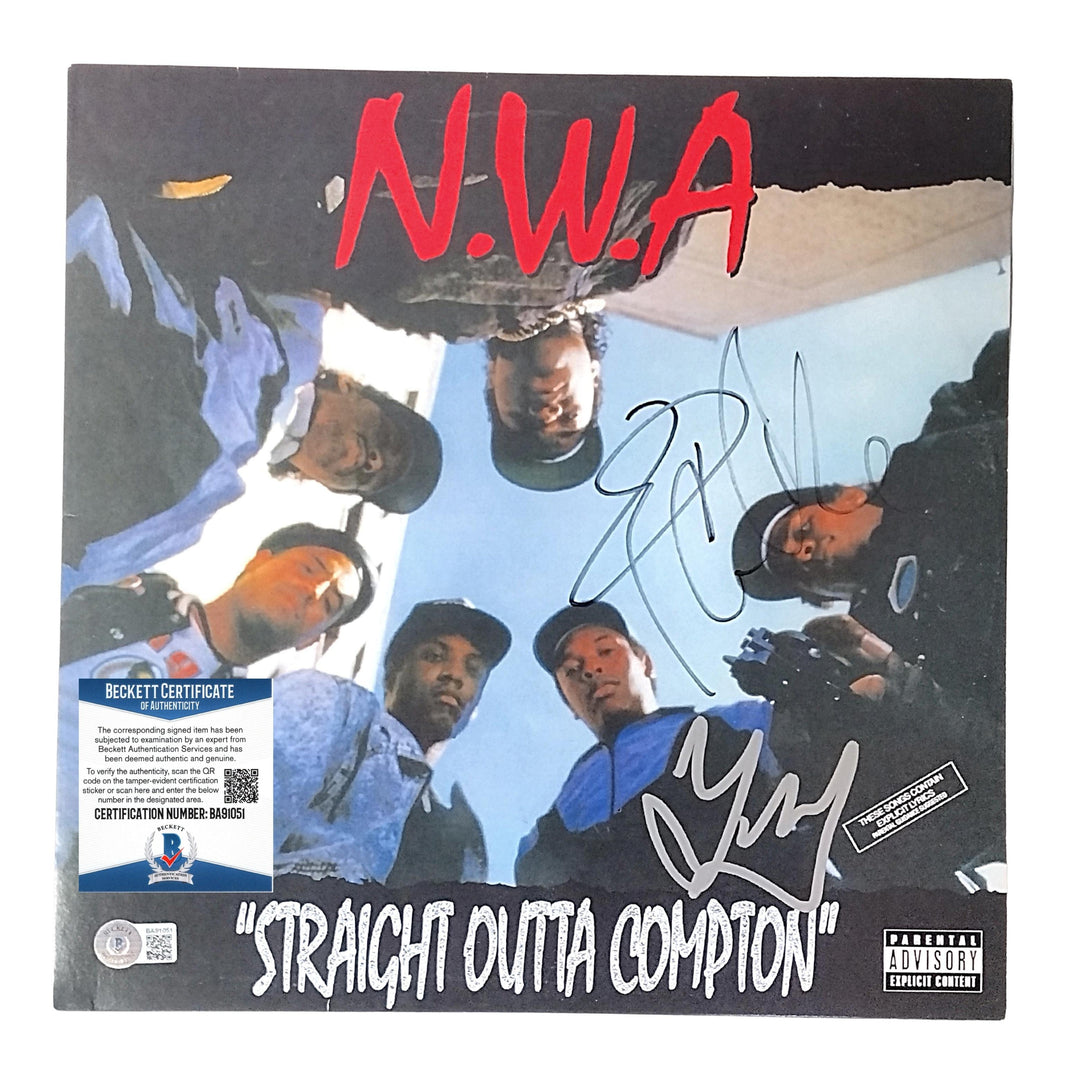 Ice Cube and DJ Yella Signed N.W.A. Straight Outta Compton Vinyl Record Album, Beckett