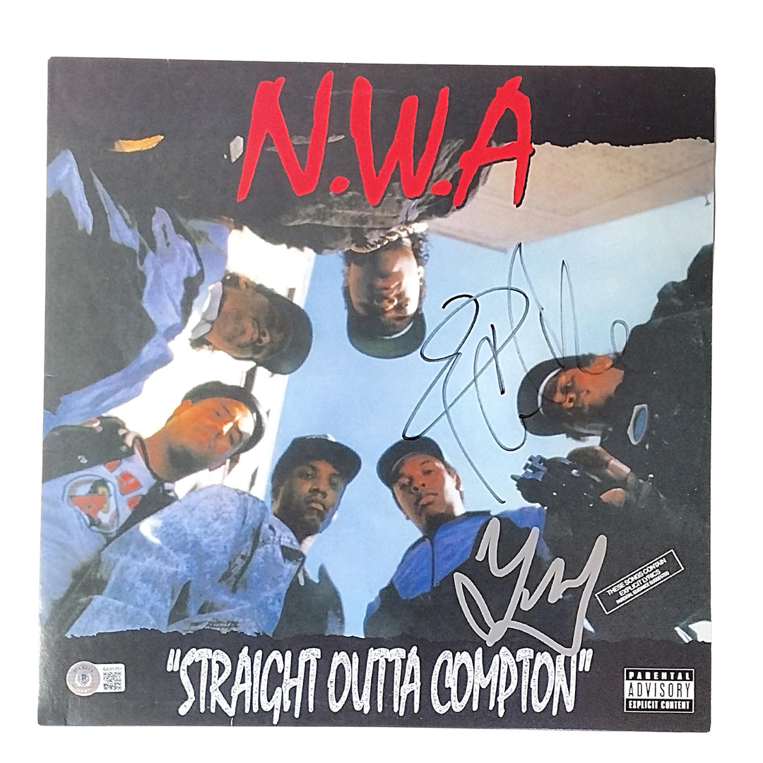 Ice Cube and DJ Yella Signed N.W.A. Straight Outta Compton Vinyl Record Album, Beckett