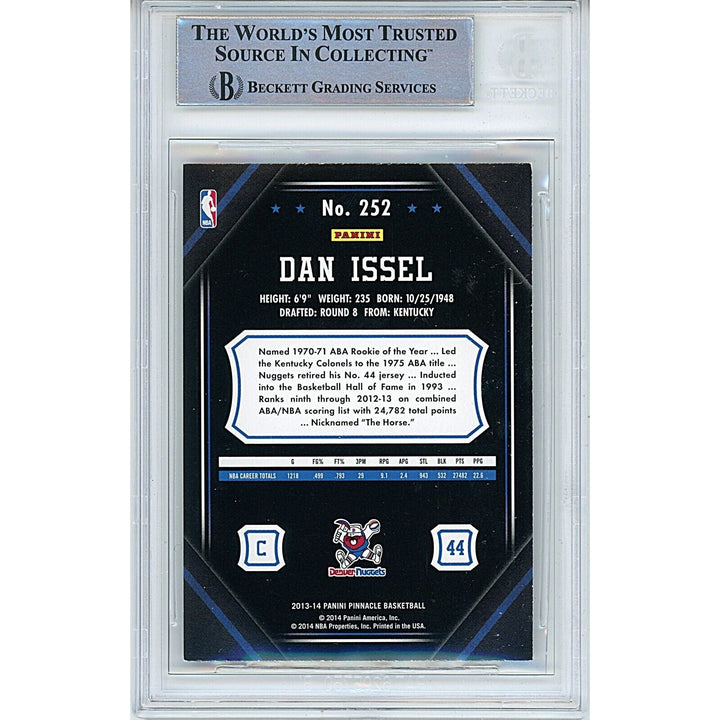 Dan Issel Denver Nuggets Signed 2013-14 Pinnacle Basketball Card Beckett Auth Auto Slab