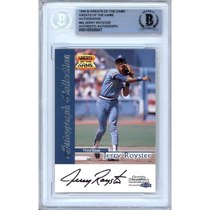 Jerry Royster Atlanta Braves Signed 1999 SI Greats of the Game Card BAS Auth Auto Slab
