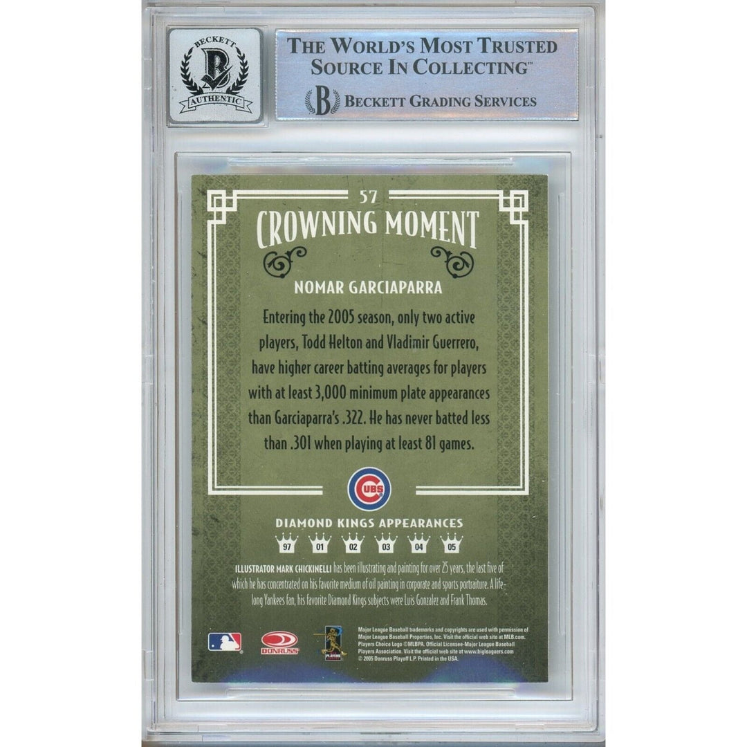 Nomar Garciaparra Chicago Cubs Signed 2005 Diamond Kings Card BGS Auto 10 Graded