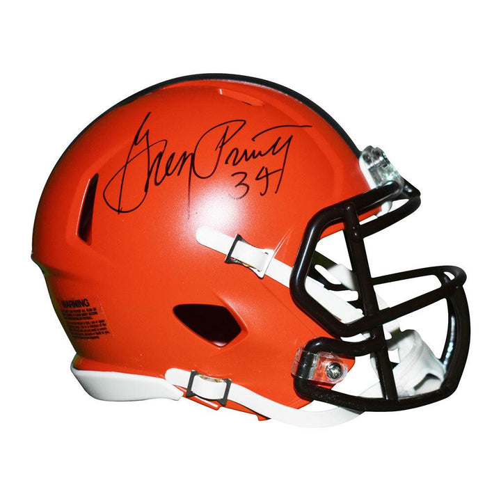 Greg Pruitt Signed Cleveland Browns Speed Mini Replica Football Helmet (JSA)