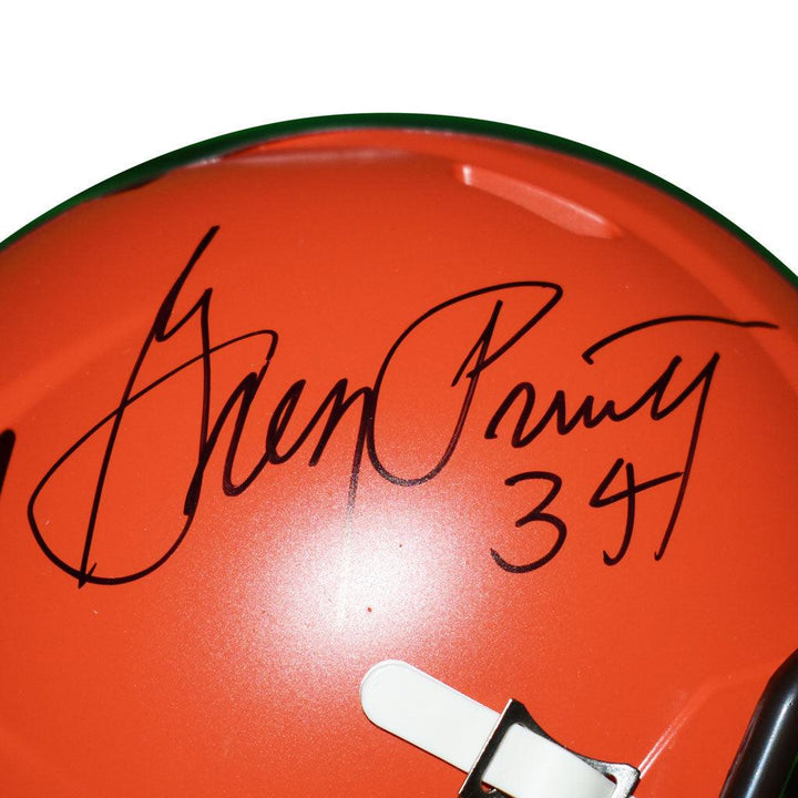 Greg Pruitt Signed Cleveland Browns Speed Mini Replica Football Helmet (JSA)