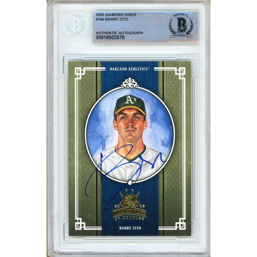 Barry Zito Oakland Athletics Signed 2005 Diamond Kings Card Beckett Authentic Auto Slab