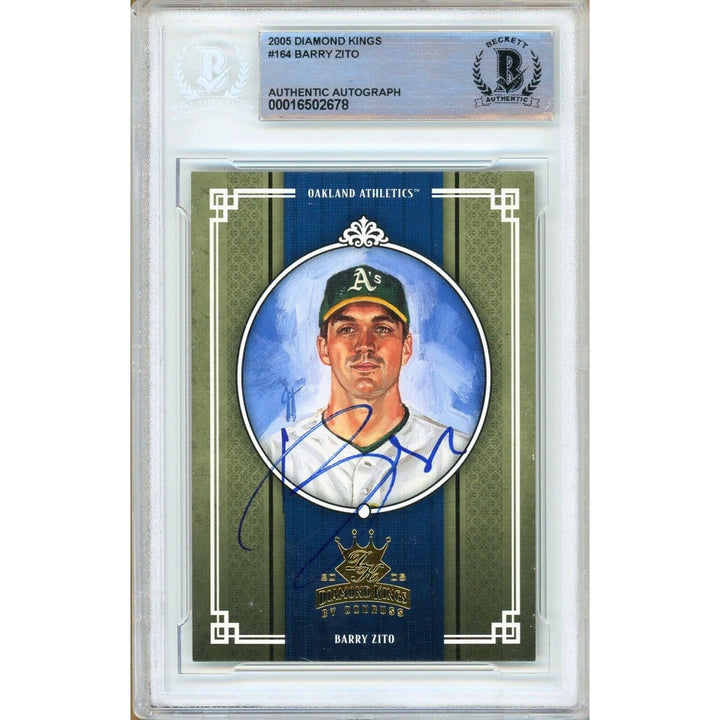 Barry Zito Oakland Athletics Signed 2005 Diamond Kings Card Beckett Authentic Auto Slab