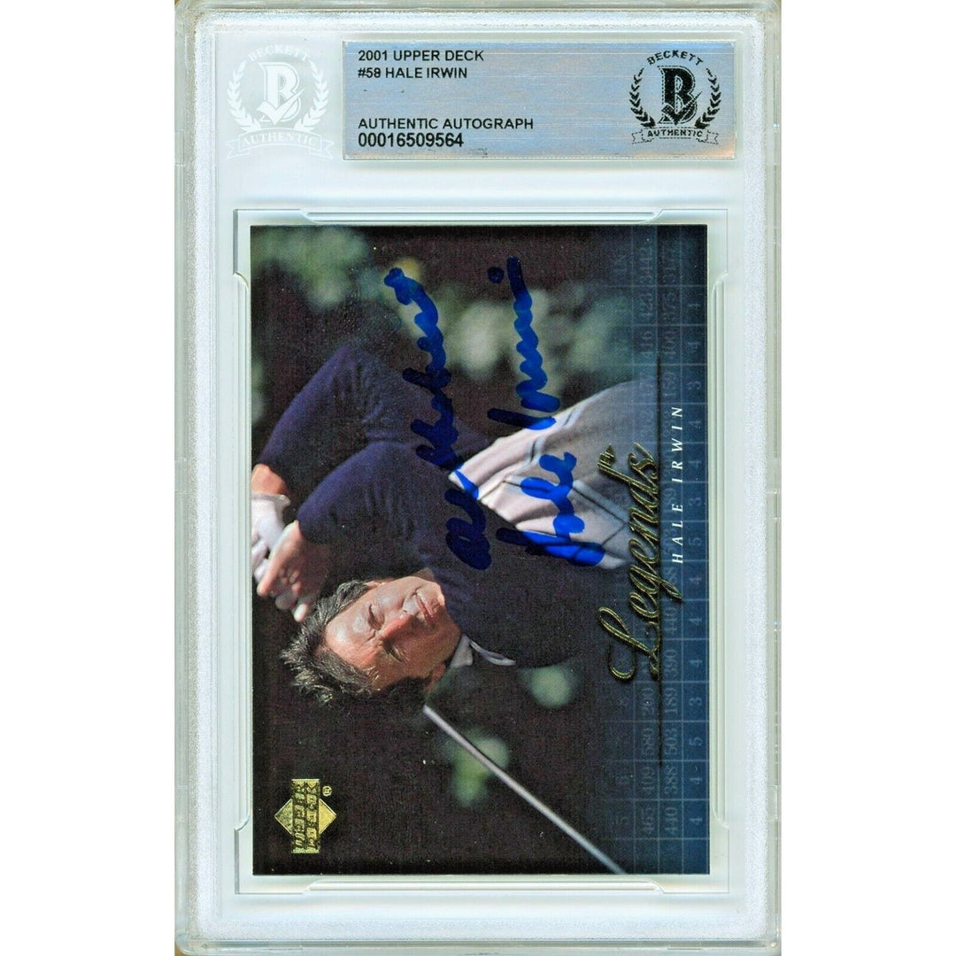 Hale Irwin Signed 2001 Upper Deck Legends PGA Tour Golf Card Beckett Authentic Auto Slab