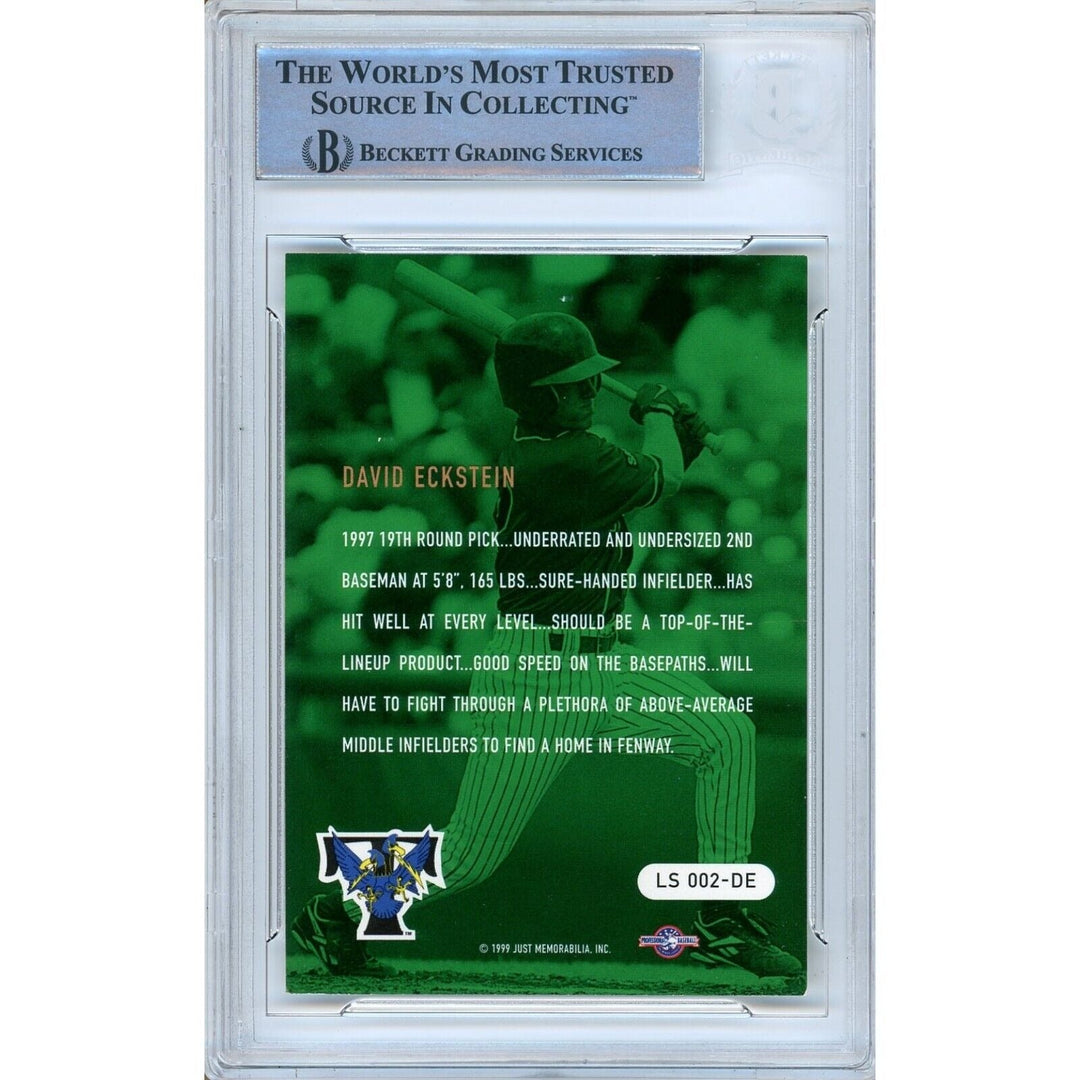 David Eckstein LA Angels Signed 1999 Just Longshots Card Beckett Authentic Auto Slab RC