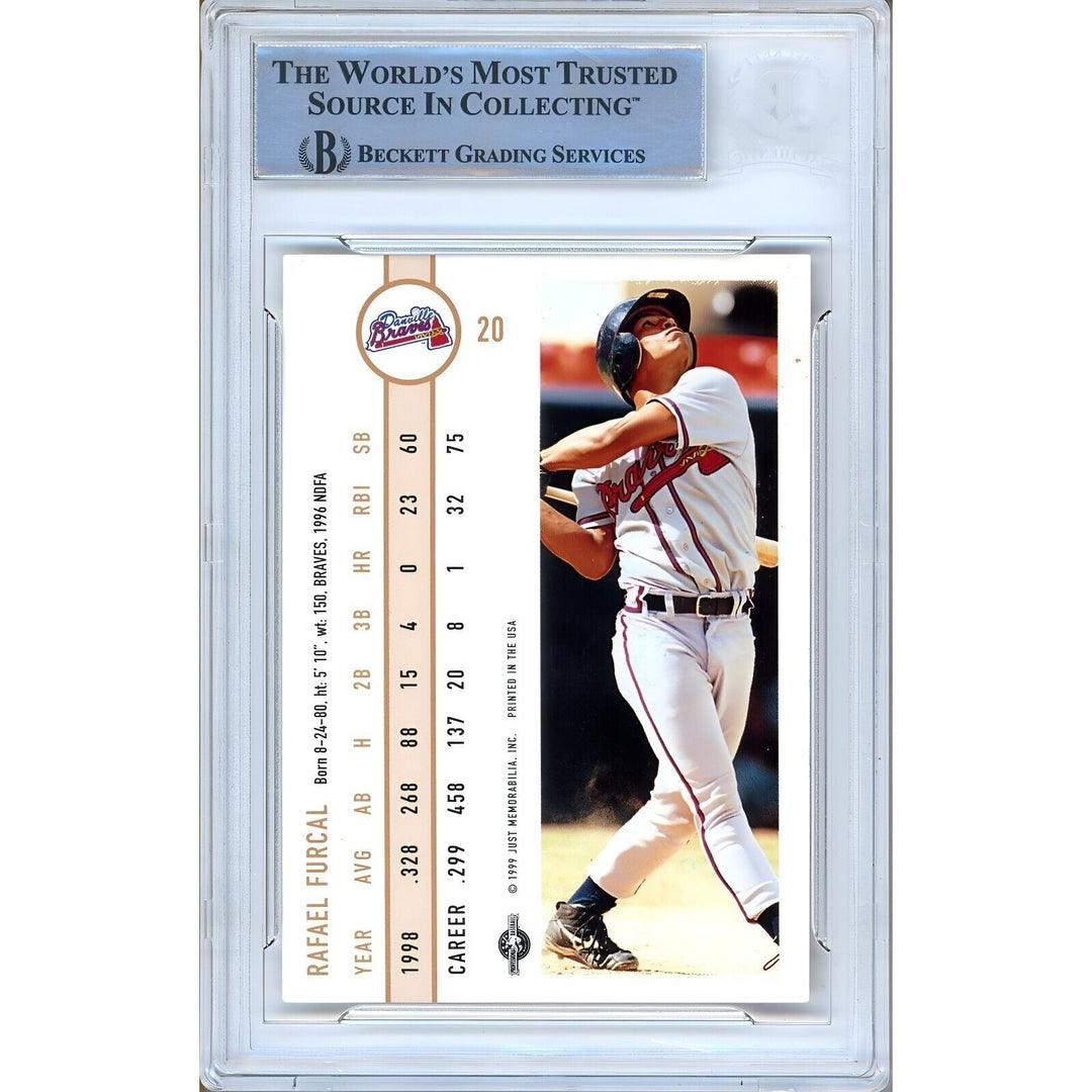 Rafael Furcal Atlanta Braves Signed 1999 Just Baseball Card Beckett Authentic Auto Slab