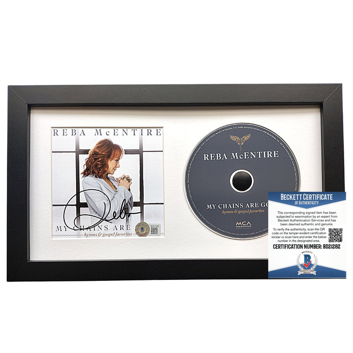 Reba McEntire Signed My Chains Are Gone CD Album Cover Framed Beckett Authentic COA