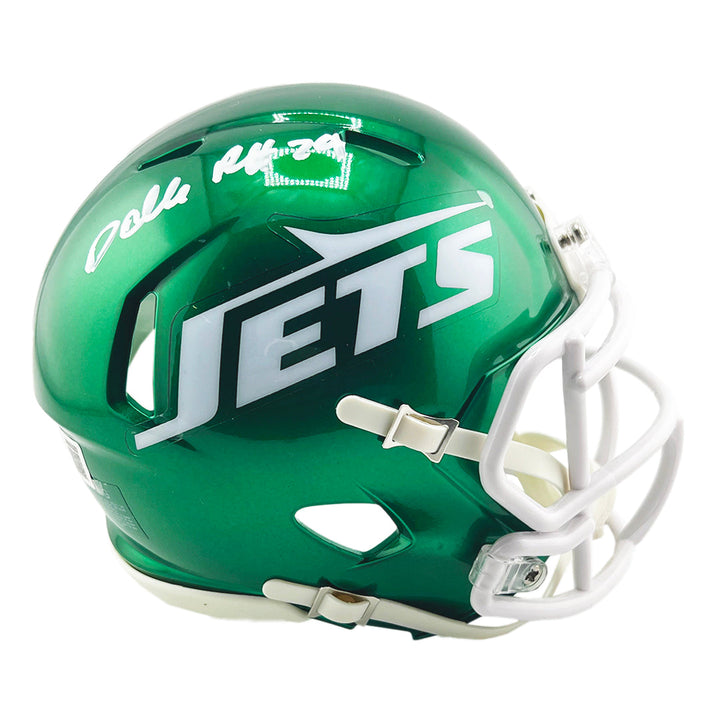 Darrelle Revis Signed New York Jets Tribute Mini Football Helmet (Beckett)