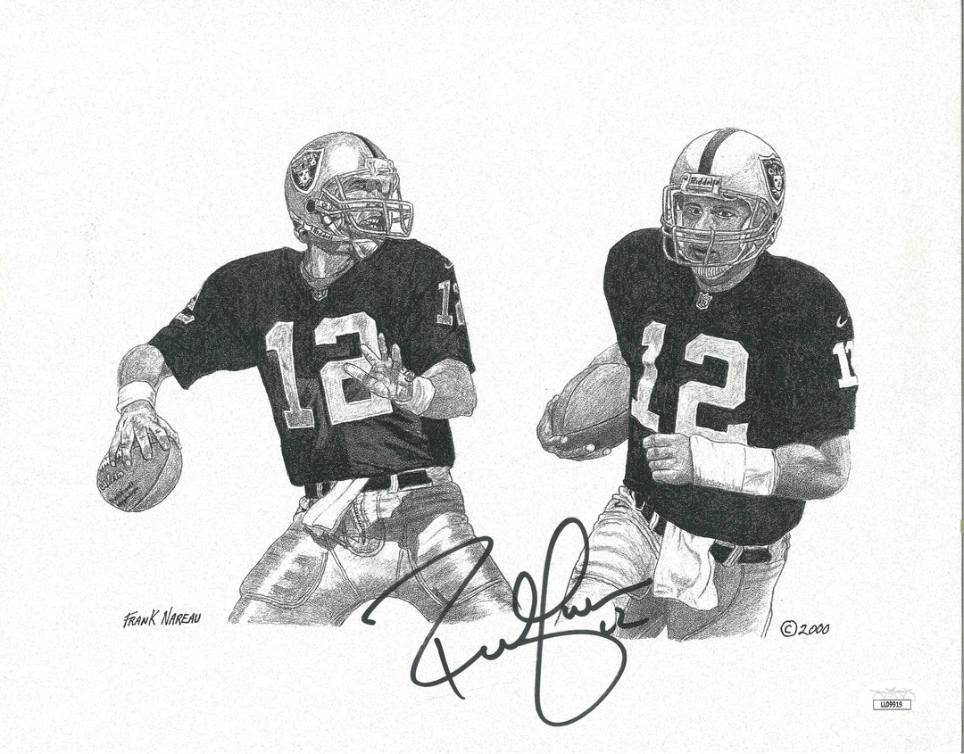 Rich Gannon Signed Oakland Raiders Frank Nareau 11x14 Litho Art Print JSA Authentic COA