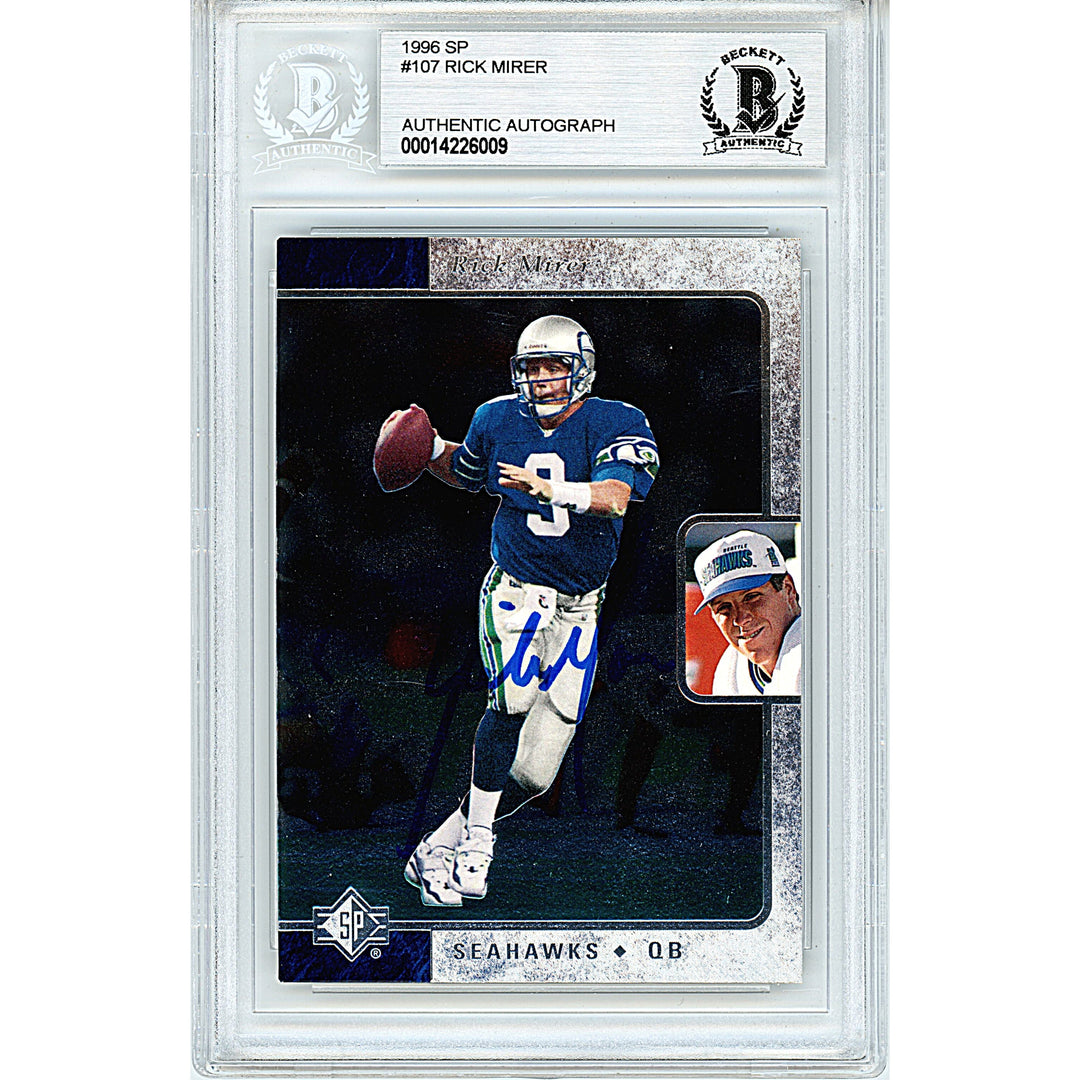 Rick Mirer Signed Seattle Seahawks 1996 SP Upper Deck Football Card Beckett Auth Auto Slab