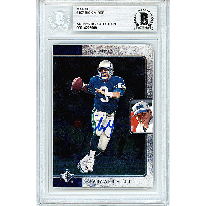 Rick Mirer Signed Seattle Seahawks 1996 SP Upper Deck Football Card Beckett Auth Auto Slab