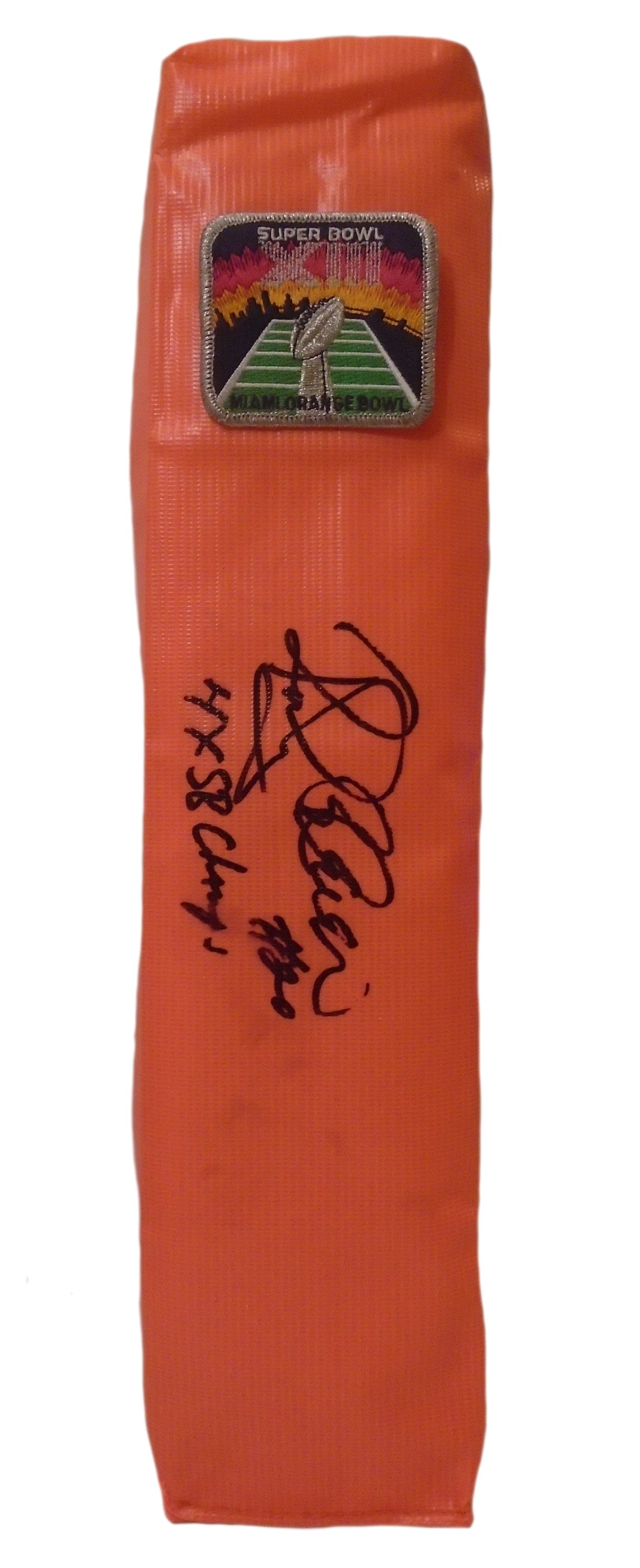 Rocky Bleier Signed Pittsburgh Steelers Football End Zone Pylon Proof Photo Beckett COA