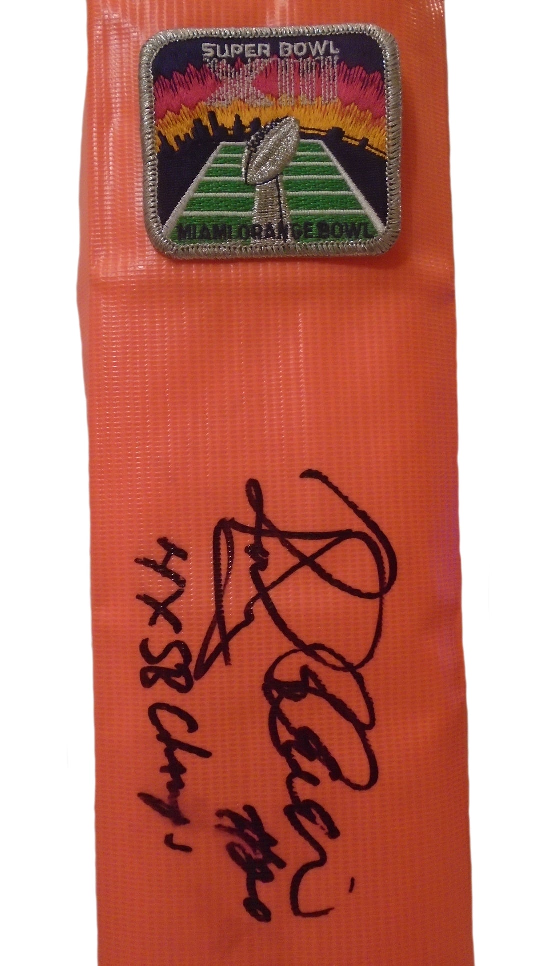 Rocky Bleier Signed Pittsburgh Steelers Football End Zone Pylon Proof Photo Beckett COA
