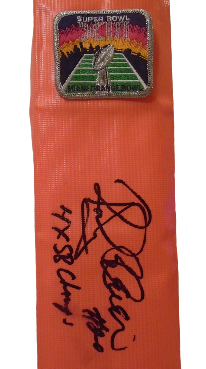 Rocky Bleier Signed Pittsburgh Steelers Football End Zone Pylon Proof Photo Beckett COA