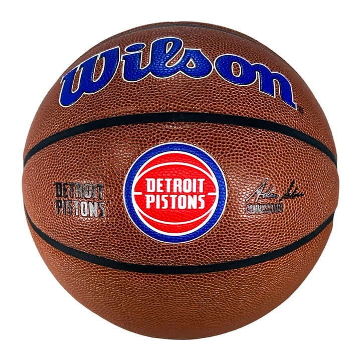Dennis Rodman Signed The Worm Inscription Detroit Pistons Wilson NBA Team Logo Basketball (JSA)