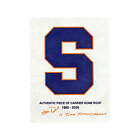 John Desko Autographed and Inscribed Syracuse University Authentic 11x 14 Piece of Carrier Dome Roof with Blue S Logo Imprinted (CX Auth)