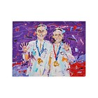 Sue Bird and Diana Taurasi Olympic Gold Medal Winners Original Stephanie Reiter Artwork on 9x12 Wood