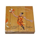 Diana Taurasi "The Goat" Original Stephanie Reiter Artwork on a Piece of 1990-2003 Hartford Civic Center Court