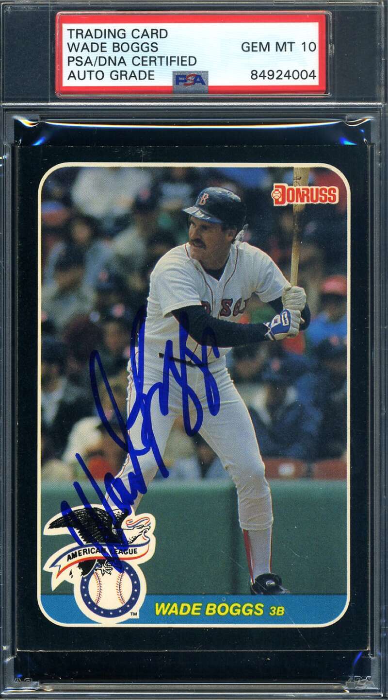 Wade Boggs Gem Mint 10 PSA DNA Signed 1987 Donruss Leaf All Stars Autograph