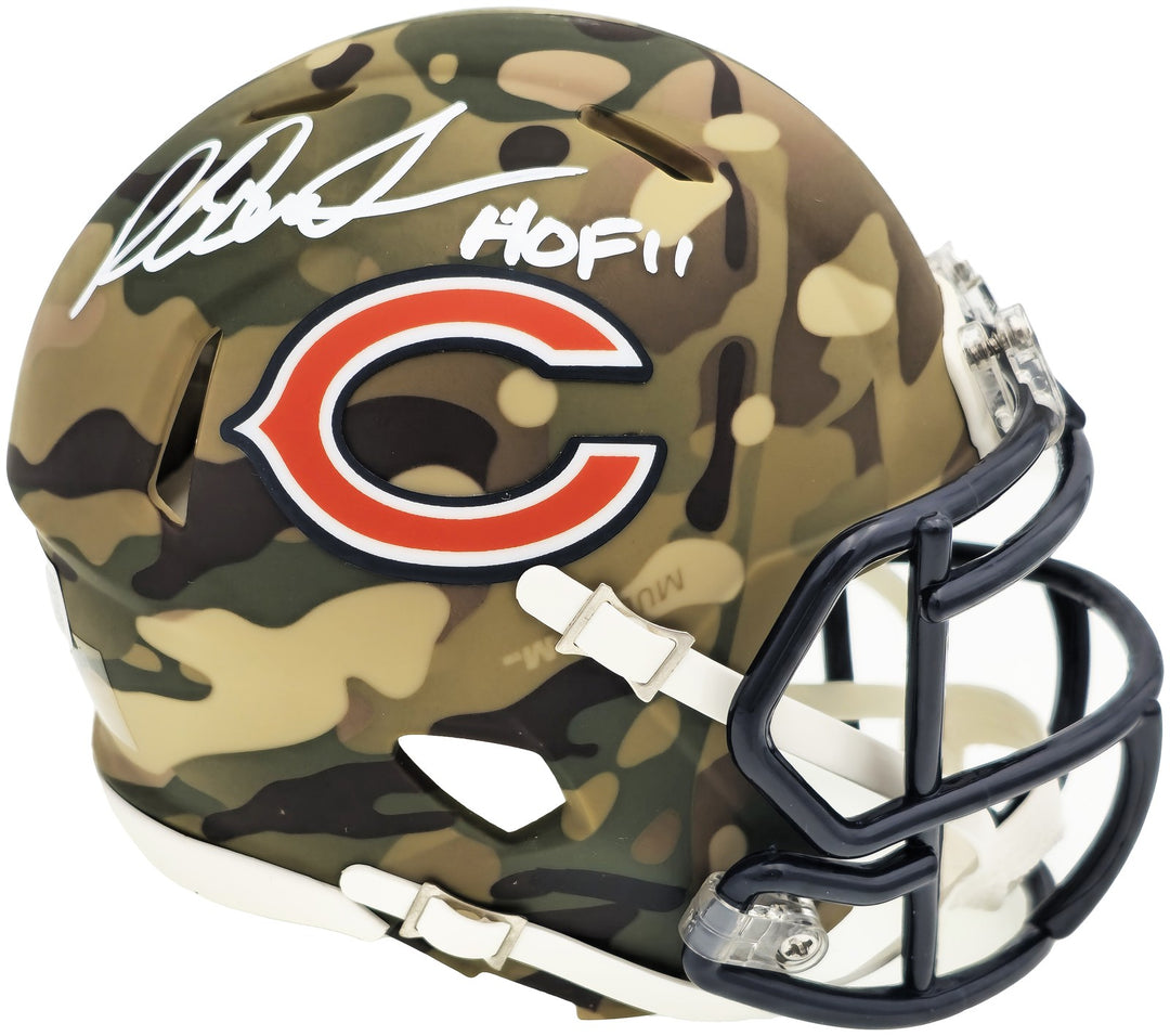 Richard Dent Signed Chicago Bears Camo Speed Mini Helmet "HOF 11" Beckett Wit