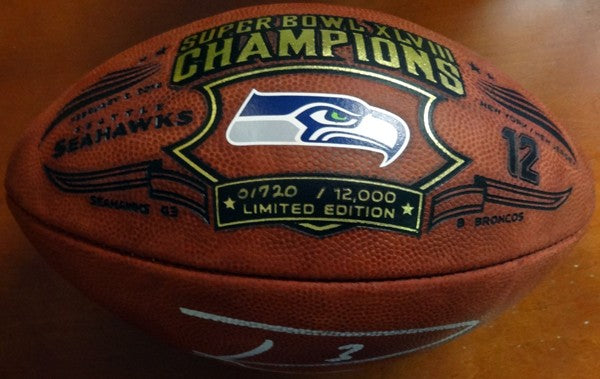 Russell Wilson Signed Limited Edition SB Leather Football Seahawks RW Holo