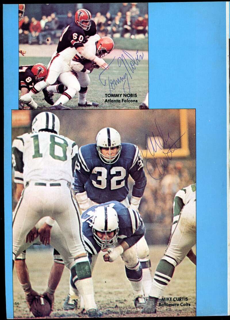 Dick Butkus Nobis Lanier Howley JSA Coa Vintage 8x11 2 Page Photo Signed by 7