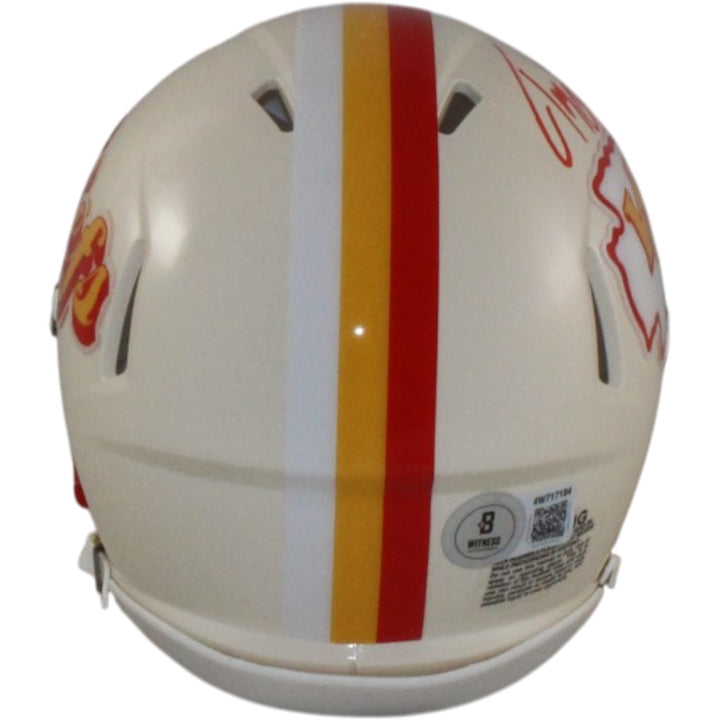 Tony Gonzalez Autographed Kansas City Chiefs Retro Mini Helmet Beckett 56418
