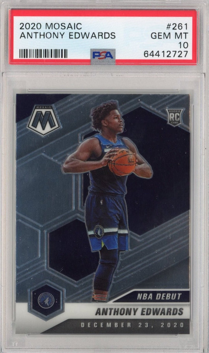 Graded 2020-21 Panini Mosaic Anthony Edwards #261 Rookie Card PSA 10
