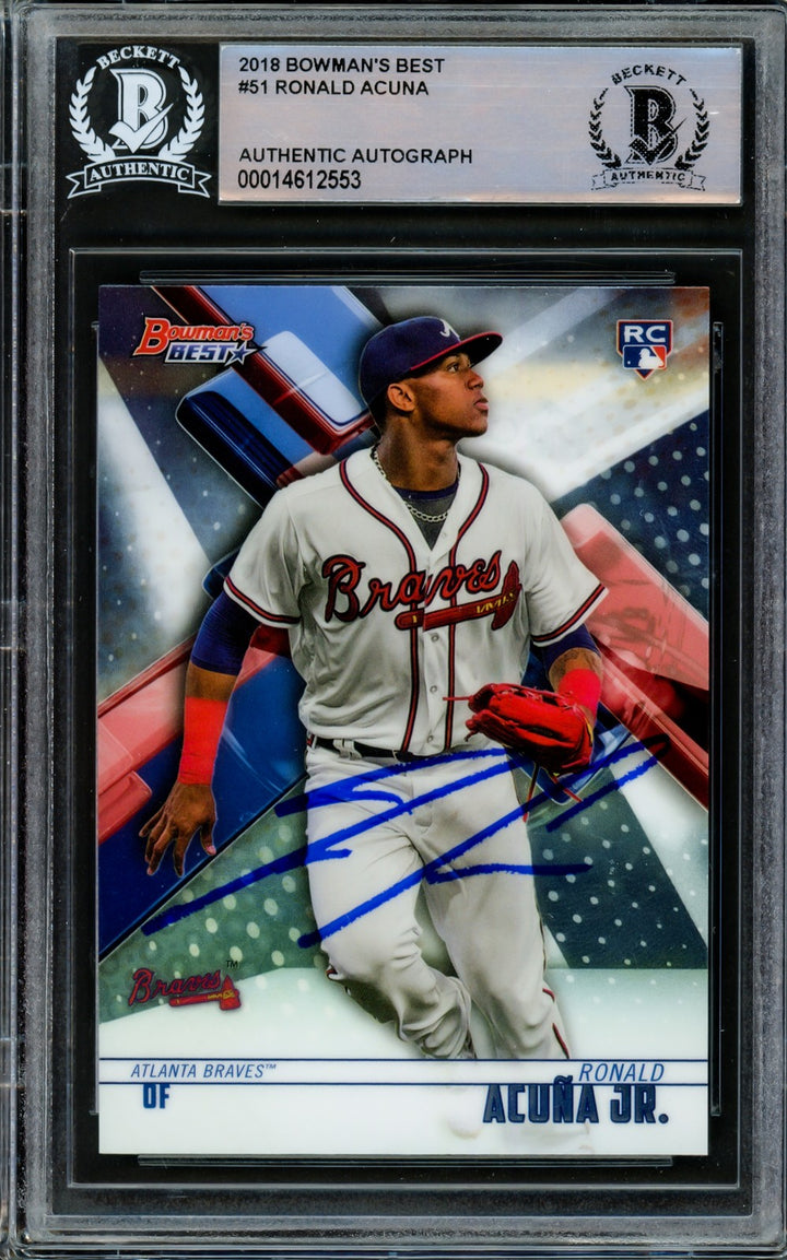 Ronald Acuna Jr. Signed 2018 Bowman's Best RC 51 Braves Beckett #14612553